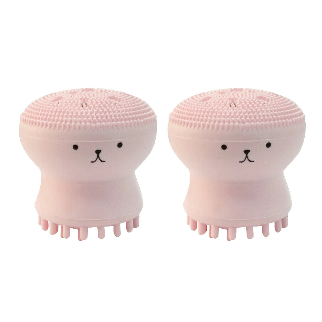 2Pcs Soft Facial Oil Dust Cleanser Blackhead Deep Cleansing Exfoliator Brush