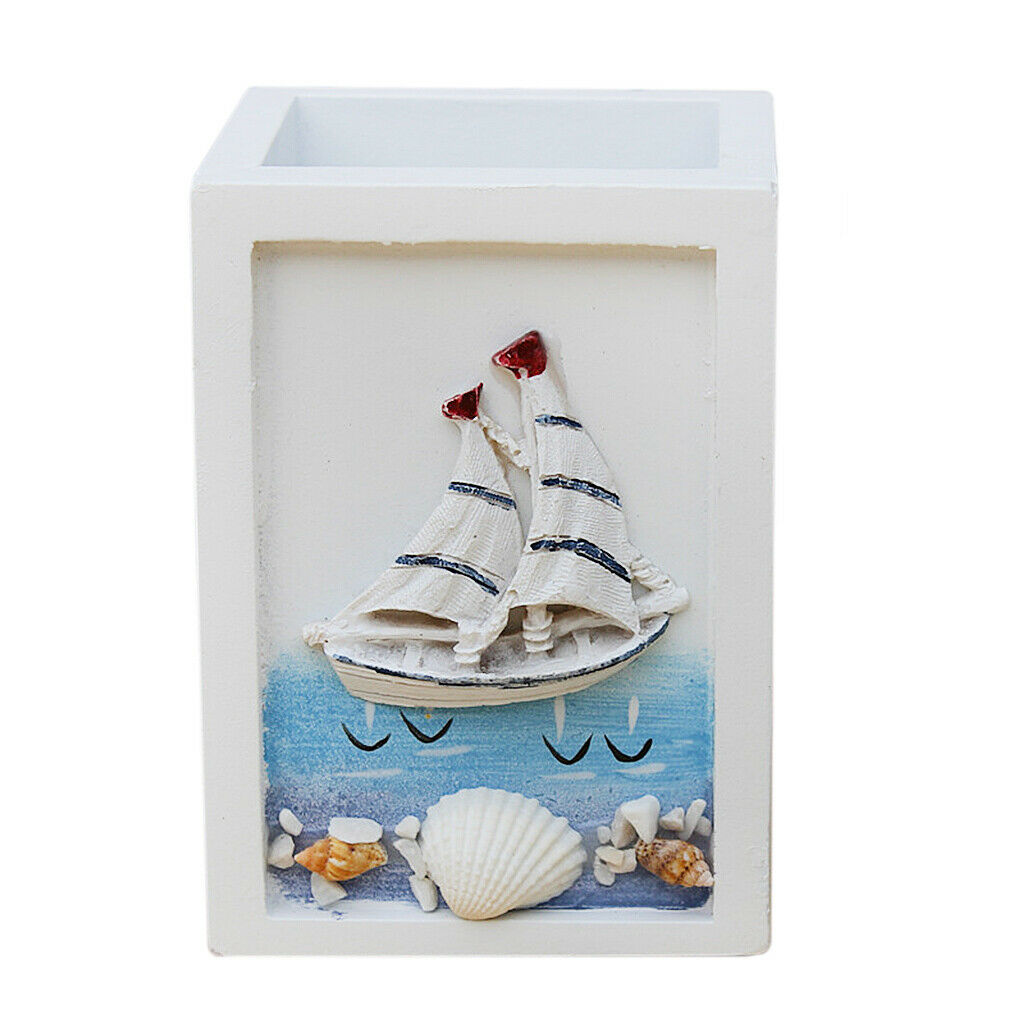 Pencil Holder Stationery Organizer Storage Office Desk Pen Container Sailing