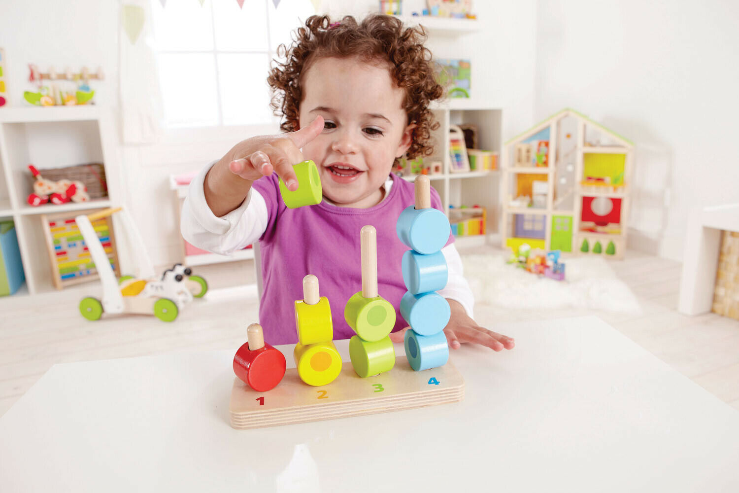 E0504 HAPE Counting Stacker Colour Beads [Early Melodies] Toddler Child 12M+