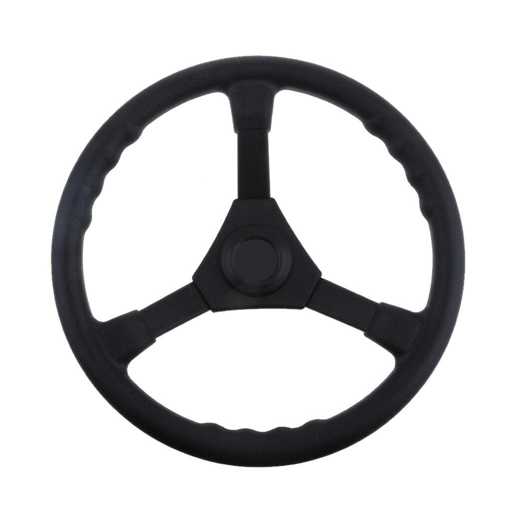 340mm Boat Marine Yacht Plastic Steering Wheel with 3 Spoke - Black
