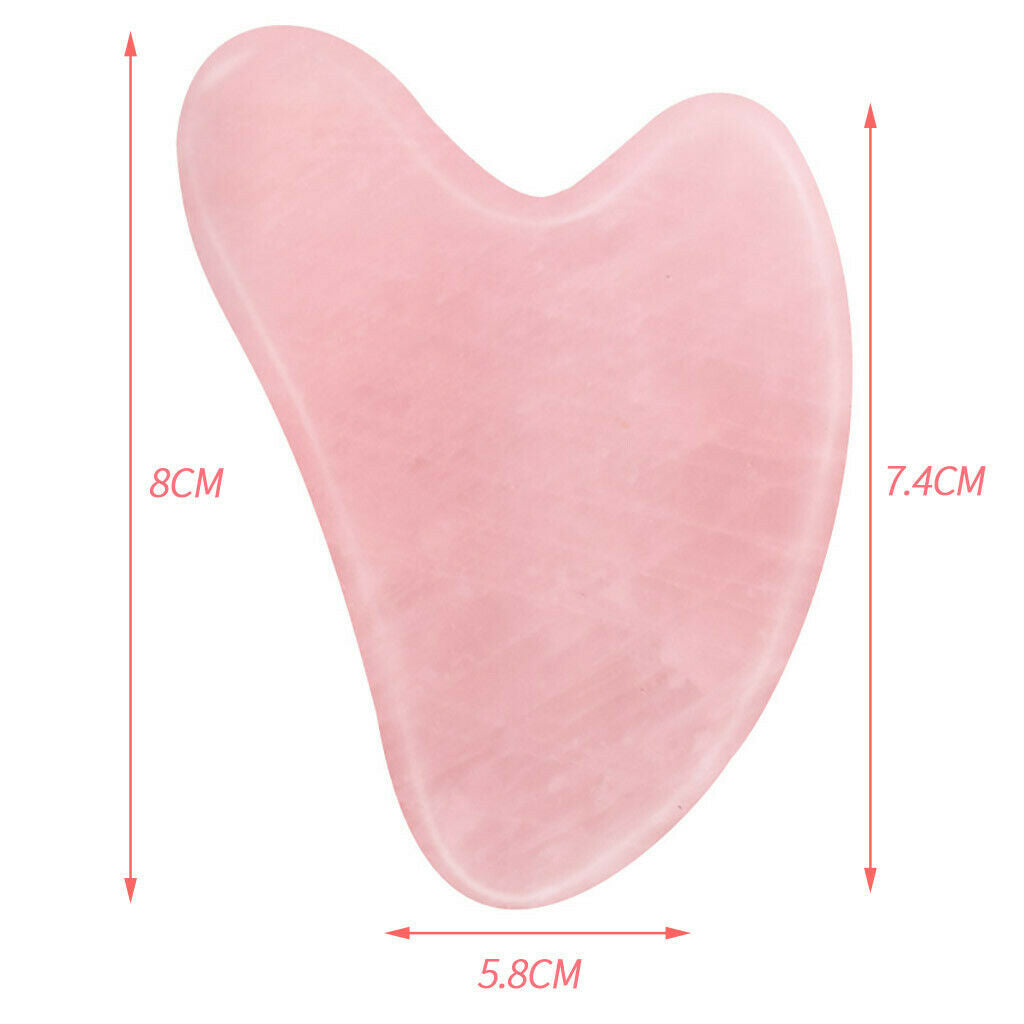 Natural Rose Quartz Stone Guasha Facial Face Neck Body Gua Sha Board Massager PK