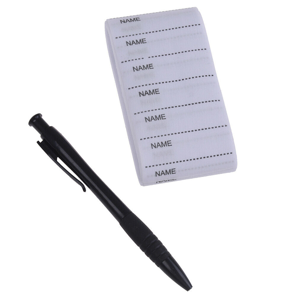 White washable iron on name labels garment fabric tags marker set for cloth Lt