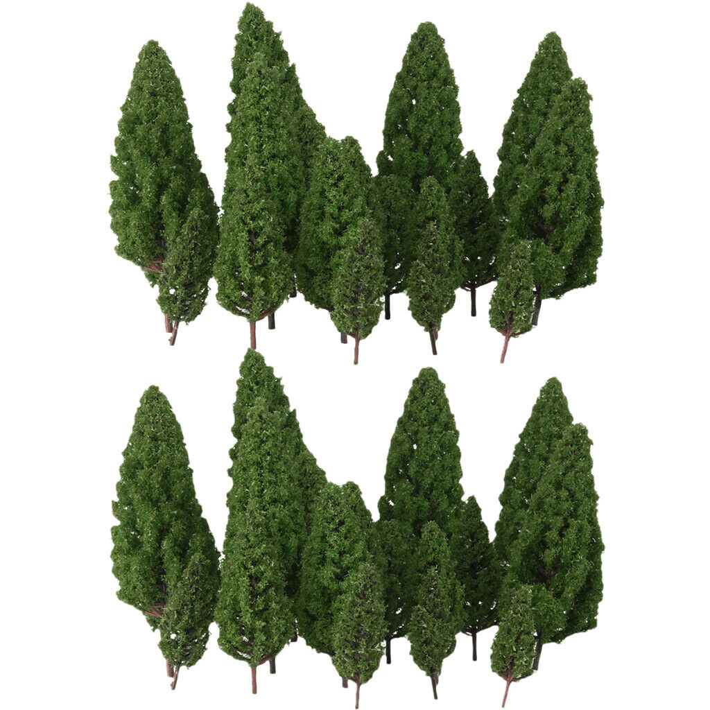 40Pcs Plastic Tree Models HO OO N Scale Layout for Train Railroad Landscape