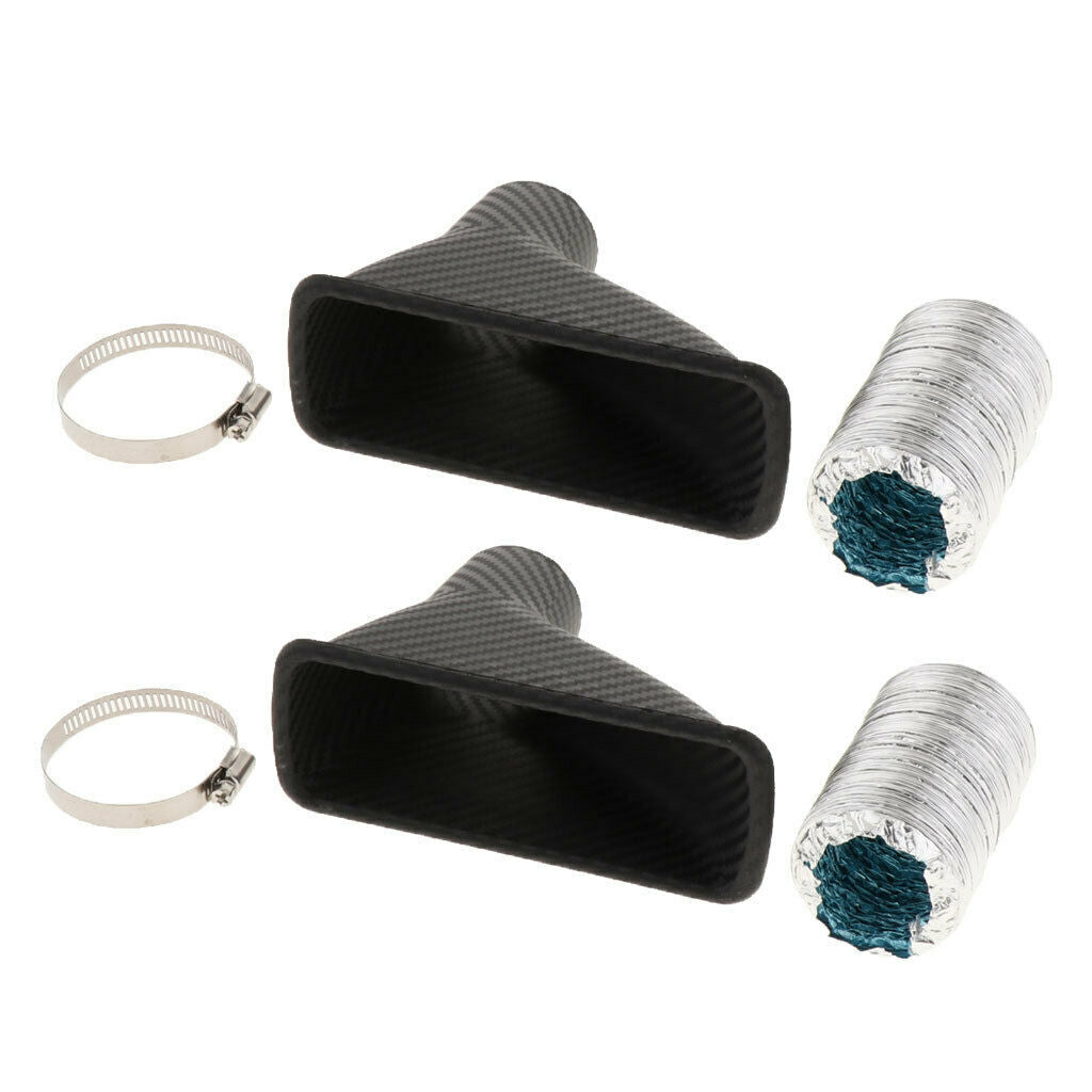 2 Sets Car Front Bumper Turbo Cold Air Intake Pipe Turbine Inlet Pipe Kit