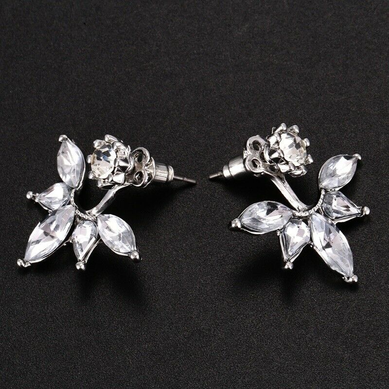 3 Pairs Lotus Flower Ears Jackets For Women Girls Simple Chic Ear Stud Ears L1M4