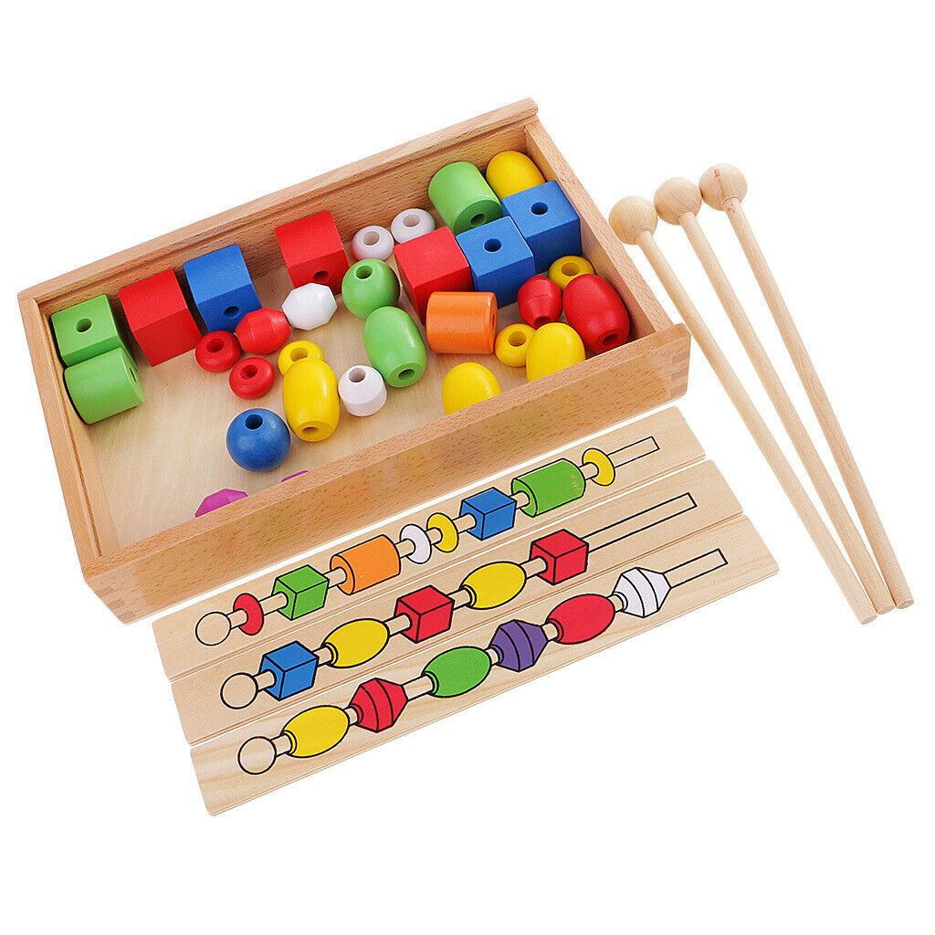 6 Colors Stacking Building Beads Kids Early Learning Educational