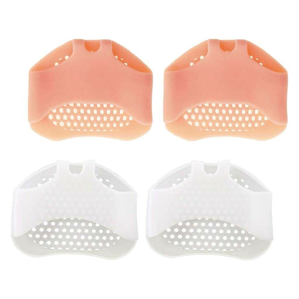 2 Pairs Set Unisex Silicone Ball of Foot Pads Reusable Metatarsal Pads