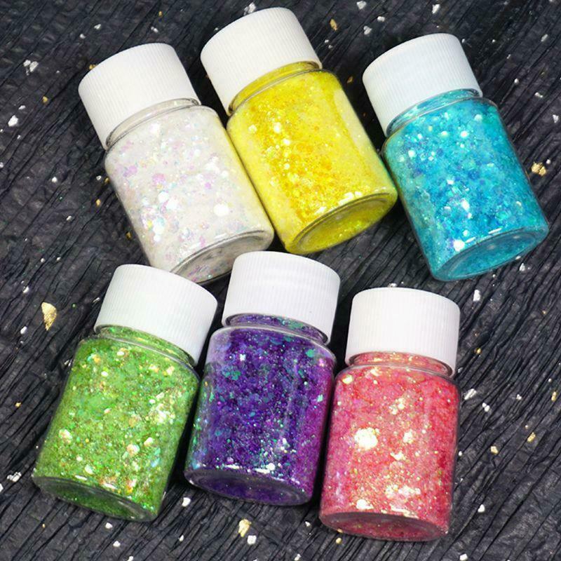 6 Pcs/set Glitter Filling Material Epoxy Filler Decoration Ornaments DIY Tool