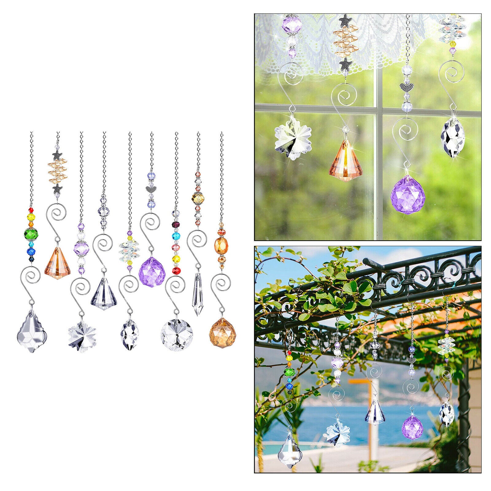 9 Pieces Crystals   Window Suncatcher for Wall Tree Home Outdoor