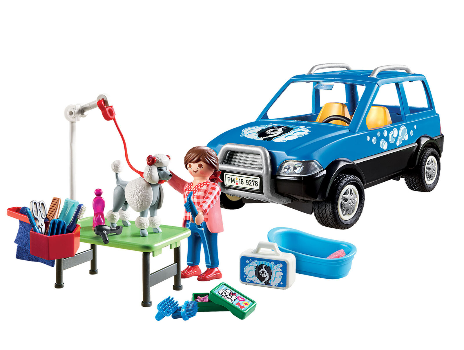9278 Playmobil Mobile Pet Groomer with Removeable Roof City Life Suitable for ag
