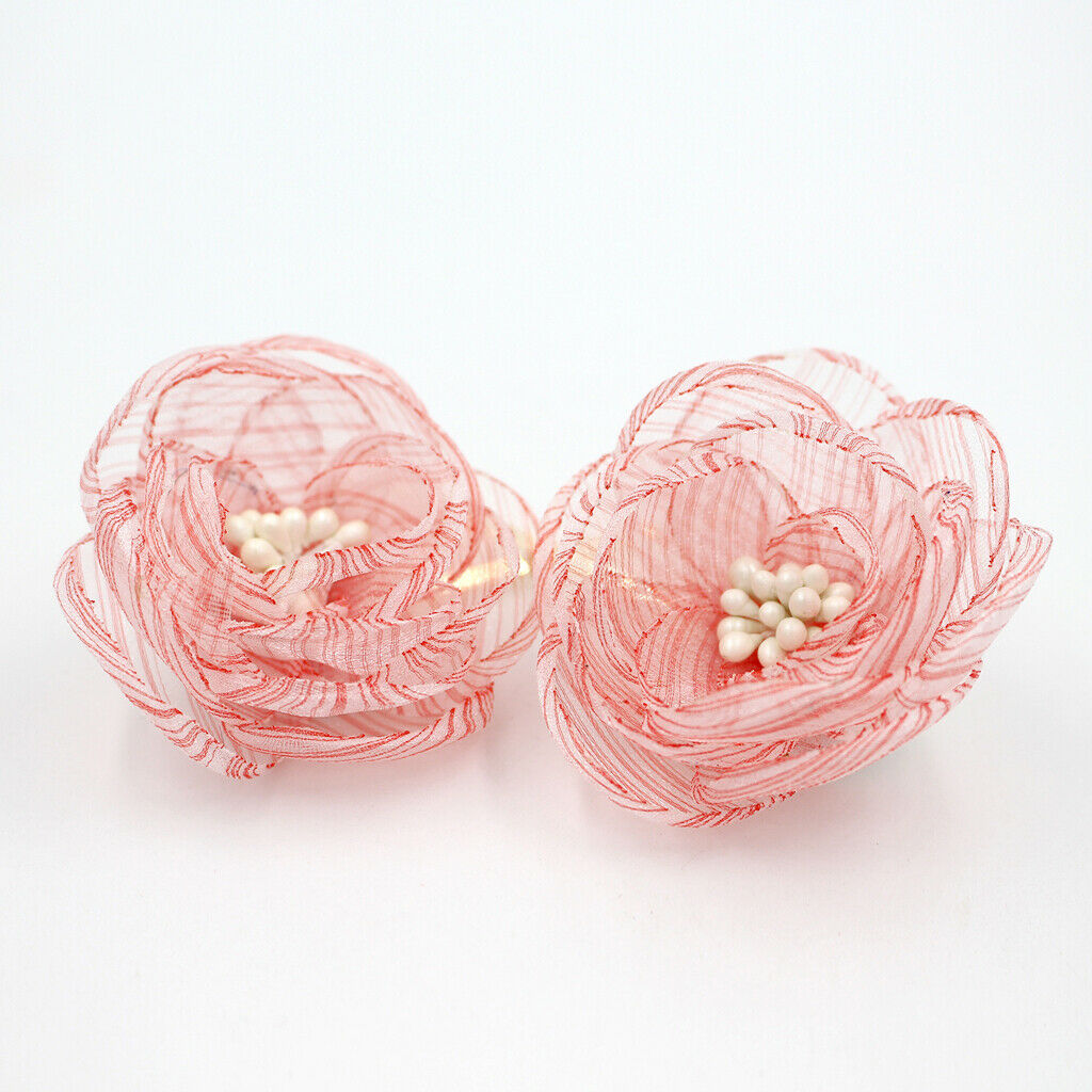 2 Pieces Stripe  Flower Bridal Hair Clip Wedding