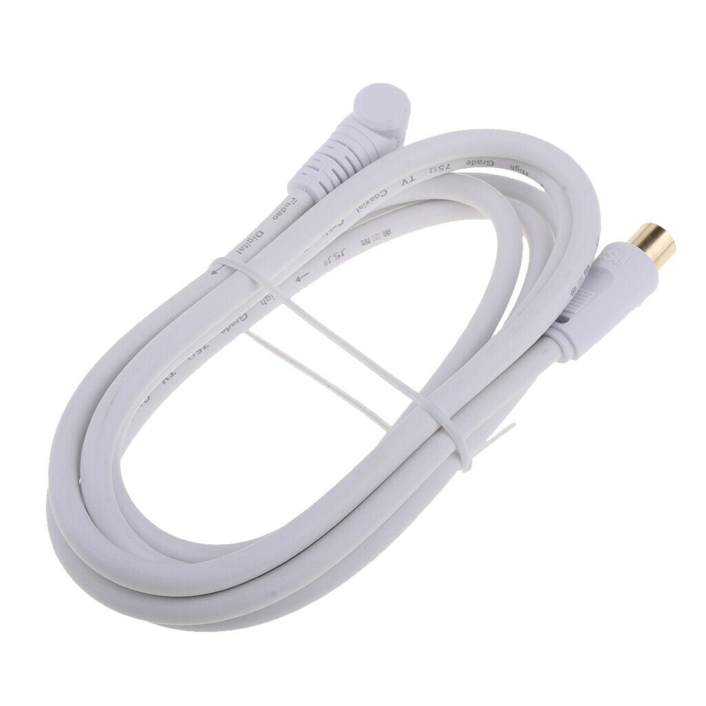 90 Degree TV 9mm Coaxial Cable Aerial Male to Male RF Antenna Cable