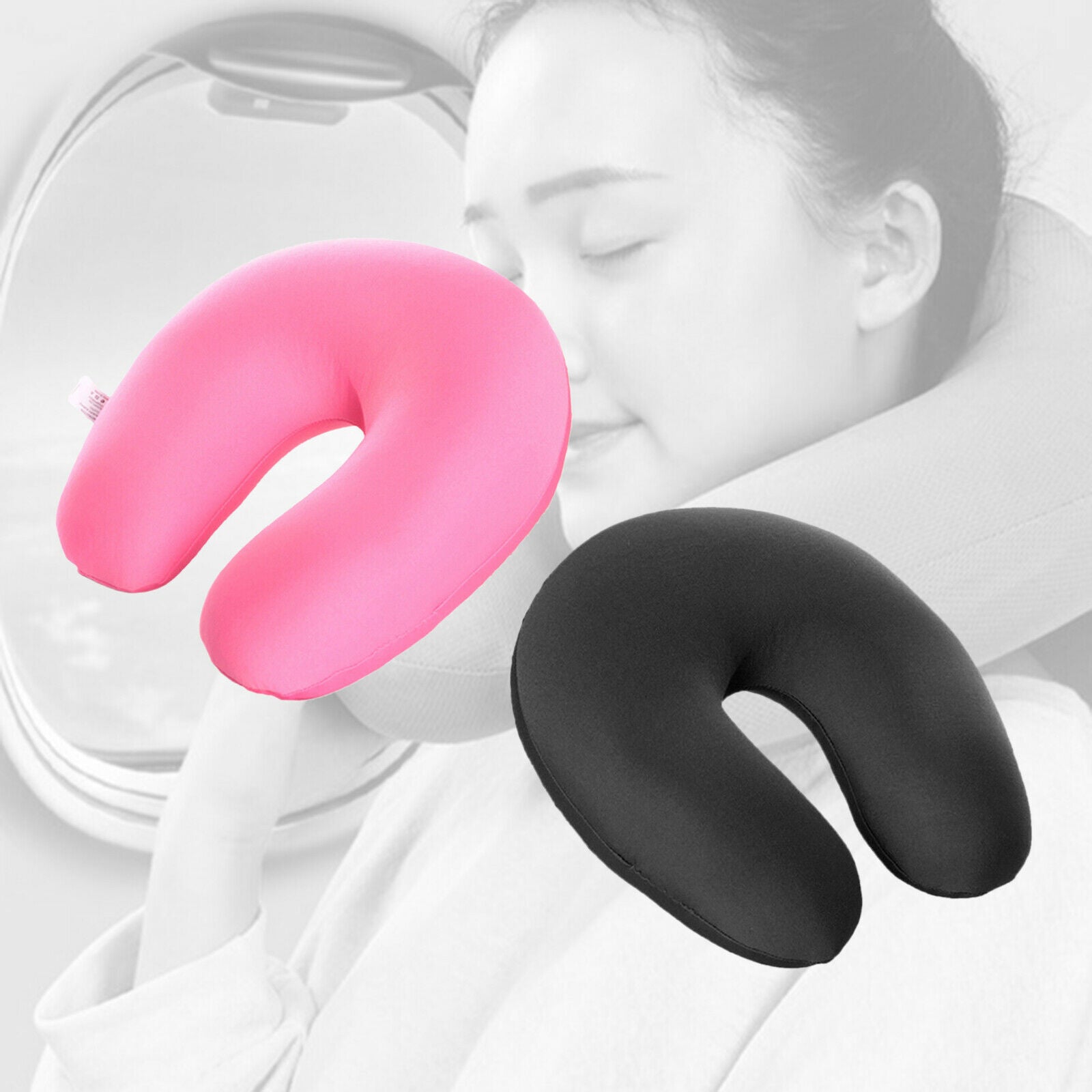 2pcs Travel Pillow U Shape Neck Pillow Head Rest for Office Plane Seat