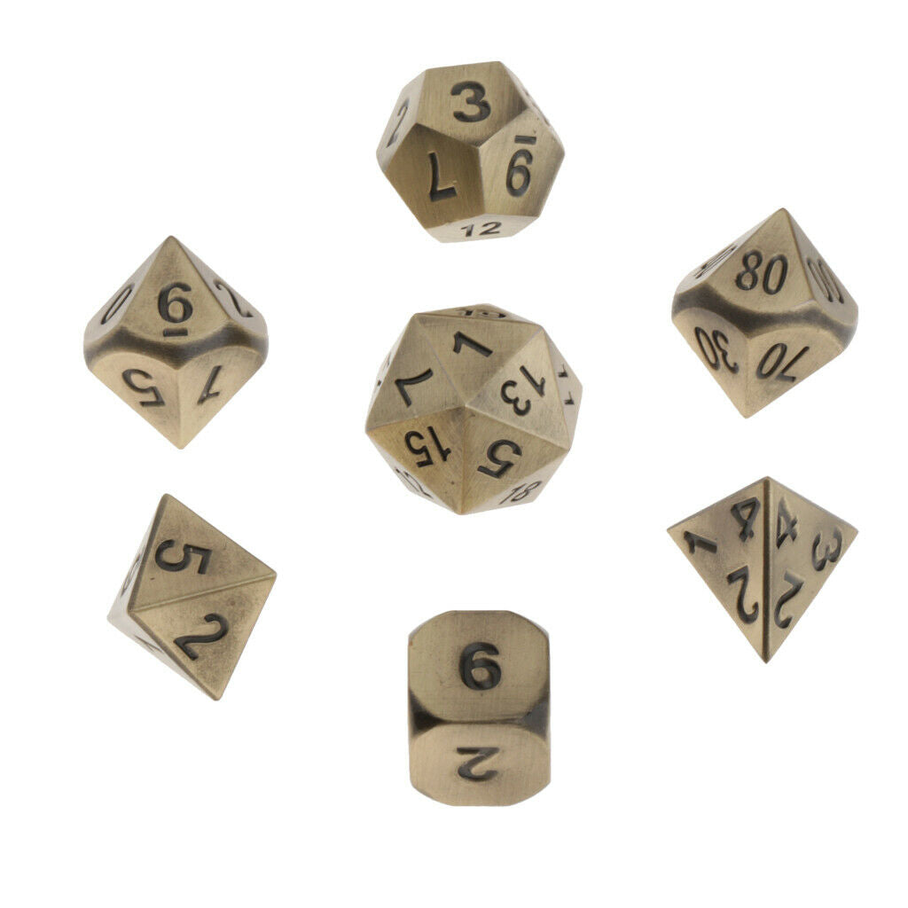D4 D6 D8 D10 D12 D20 Die for MTG Role Play Party Board Game Props Golden