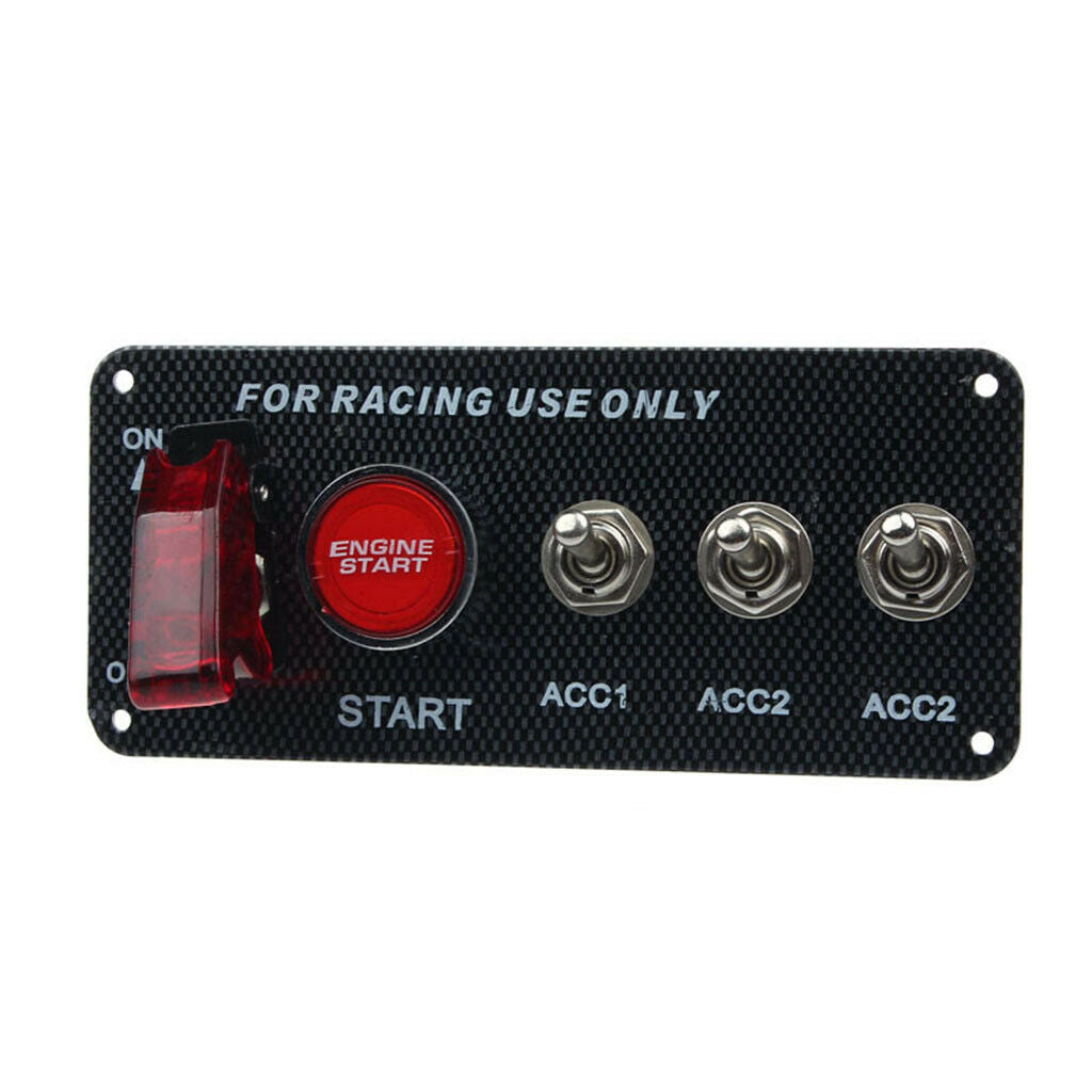 Racing Auto DC 12V Engine Start Switch Panel Engine Start Push Button Red