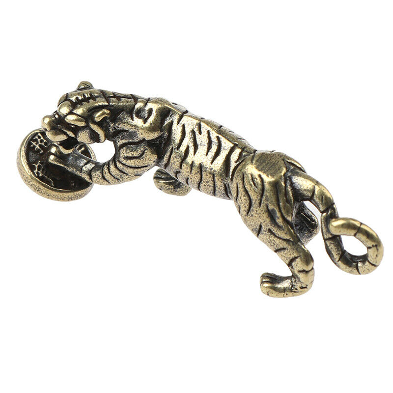 Brass Tiger Statue Ornament Chinese Zodiac Tiger Office Desk Decoration P.l8
