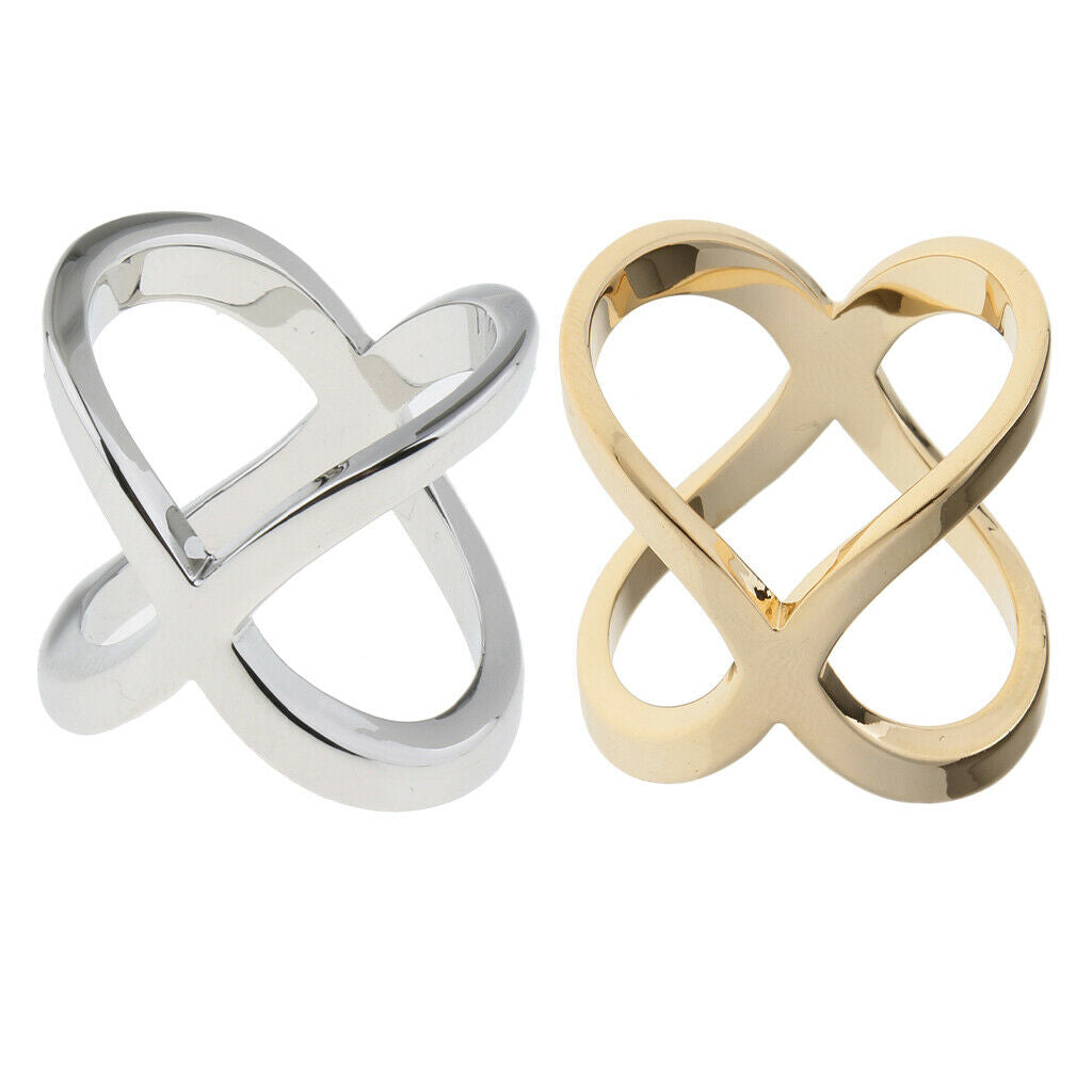 Unique Silk Chiffon Scarf Clips Rings Hoop Cross Shape Holder Jewelry 2Pcs