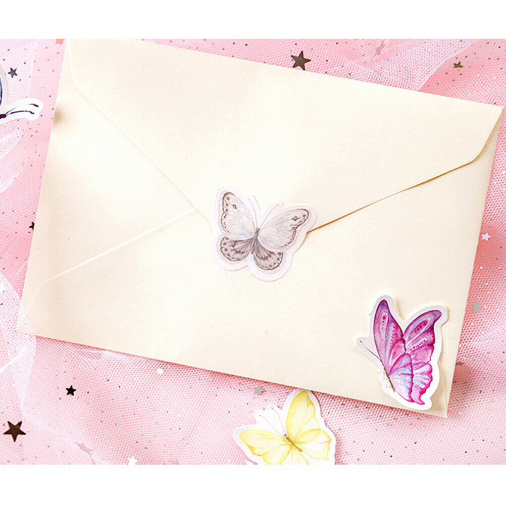46pcs Butterfly Garden DIY Diary Stickers Paper Lables Gifts Packaging De.l8