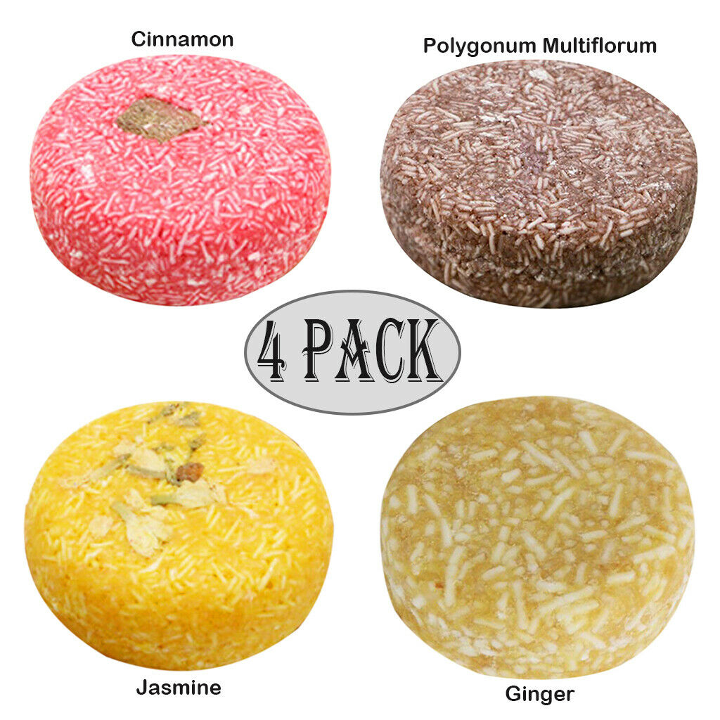 4x Natural Ginger Jasmine Cinnamon Multiflorum Shampoo Soap Hair Nourishing