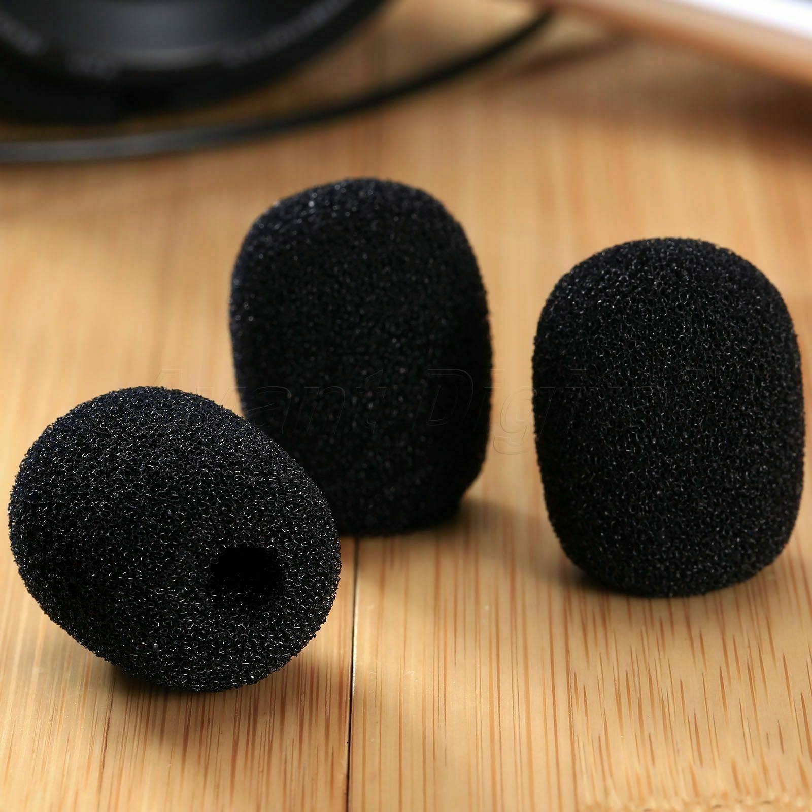 25x6mm Black Mini Microphone Headset Windscreen Foam Headphone Mic Cover Caps