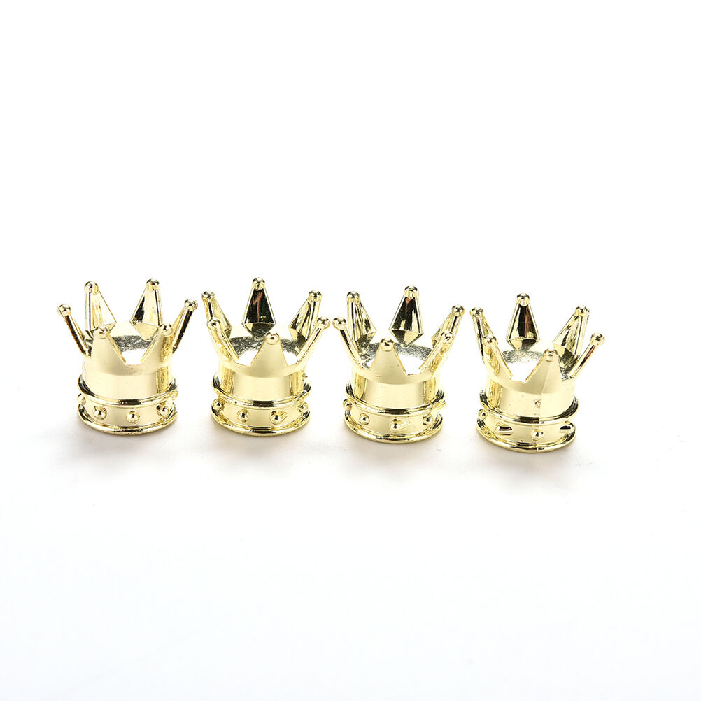 4x Car Golden Crown Tyre Tire Wheel Valve Stems Air Dust Cover C.l8