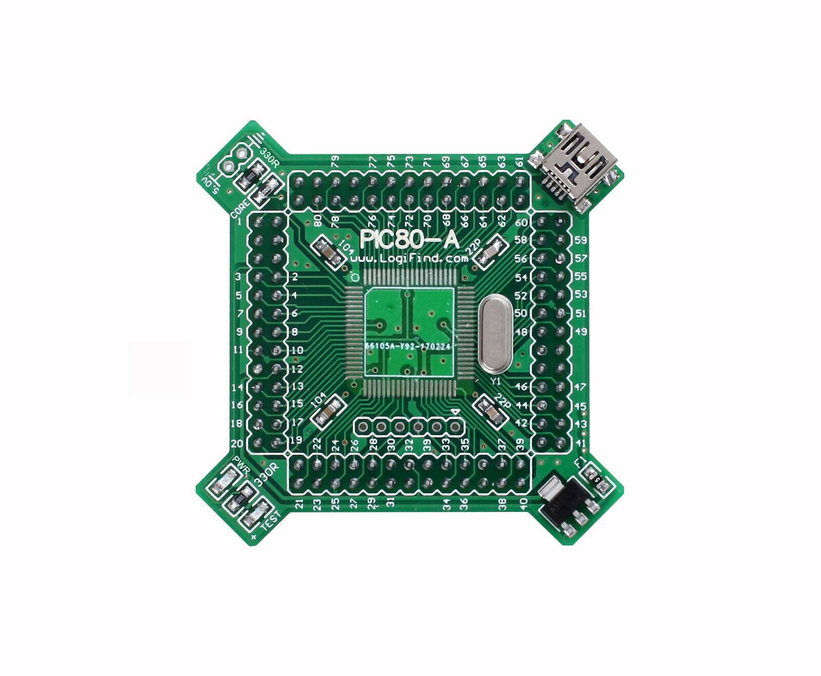 Half Empty card board for 80pin(PT) MCUs of dsPIC PIC24 PIC32 for easyPIC pro