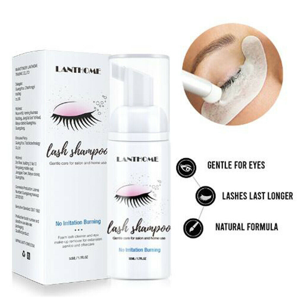 50ml Eyelash Extension Shampoo Foam Clean Gentle Formula for Salon Home Travel