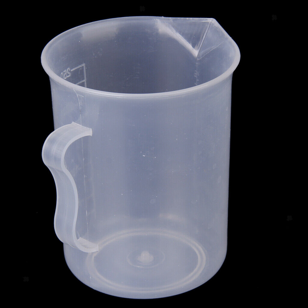 250ml Plastic Clear Graduated Measuring Cups Beakers Container for Lab, Kitchen,