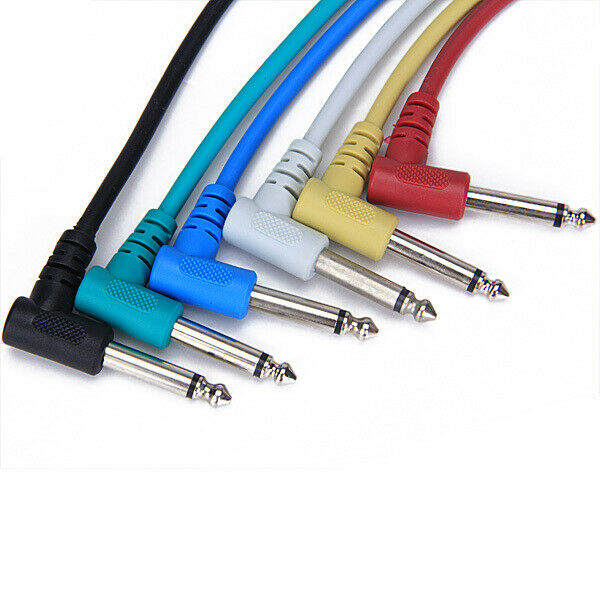 6 Pieces Patch Cables Leads for Guitar Effect Pedal 6.35mm Jack 1/4" DIY