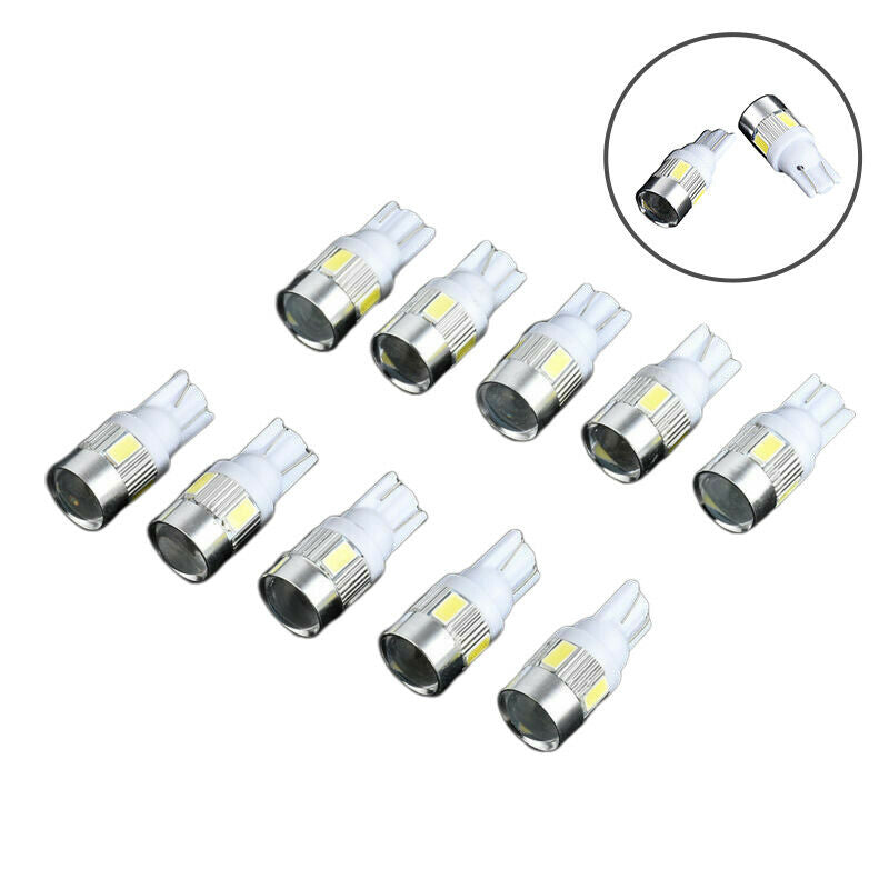 10X White High Power 3W LED Lights Show Wide Light T10 5630 6SMD Bulb Lam.l8