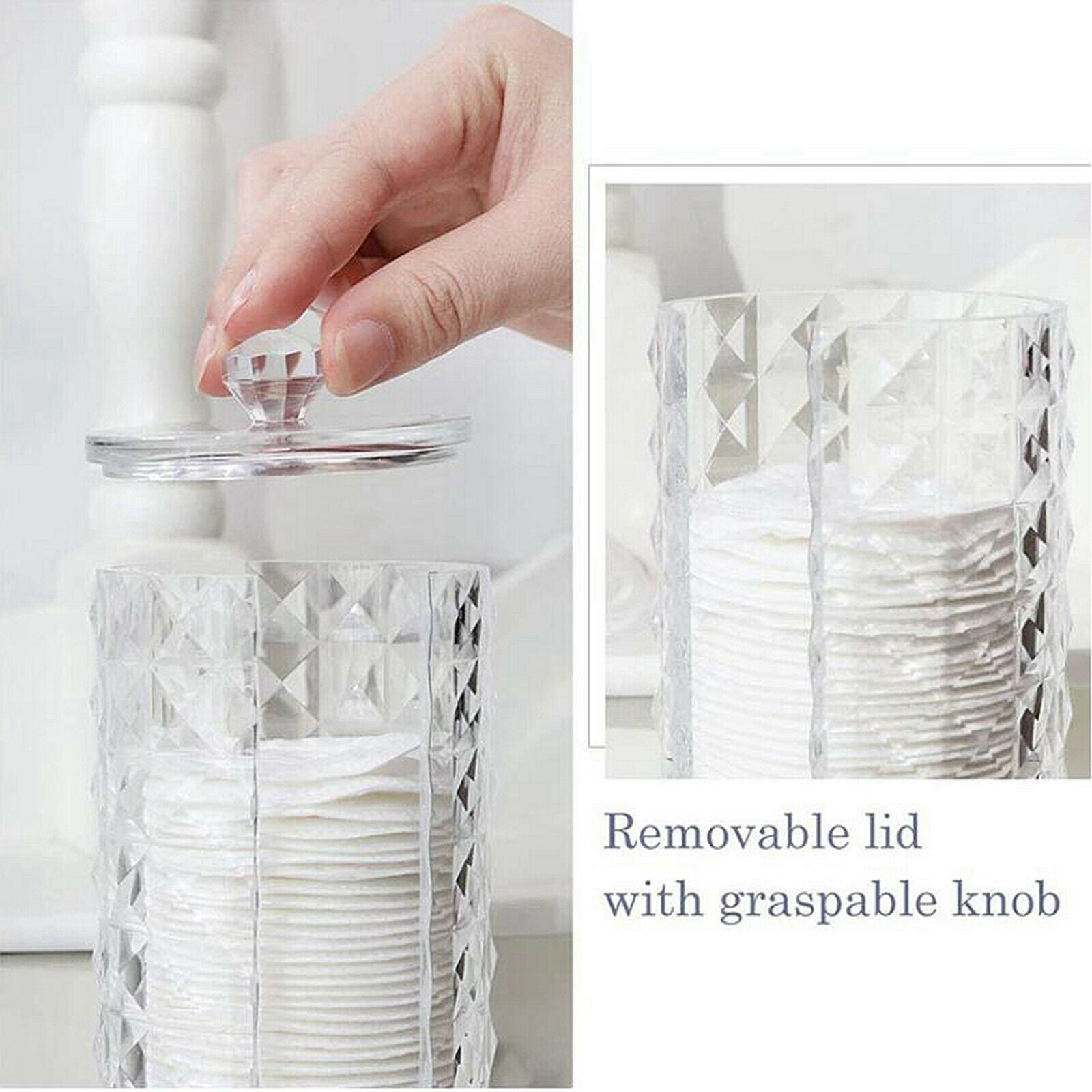 Round Cotton Makeup Case Display Rack Organizer