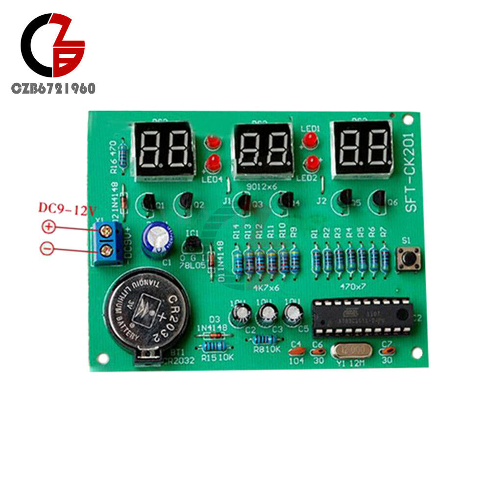 6-Bits AT89C2051 6 Digital LED Electronic Clock Parts Components Module DIY Kits