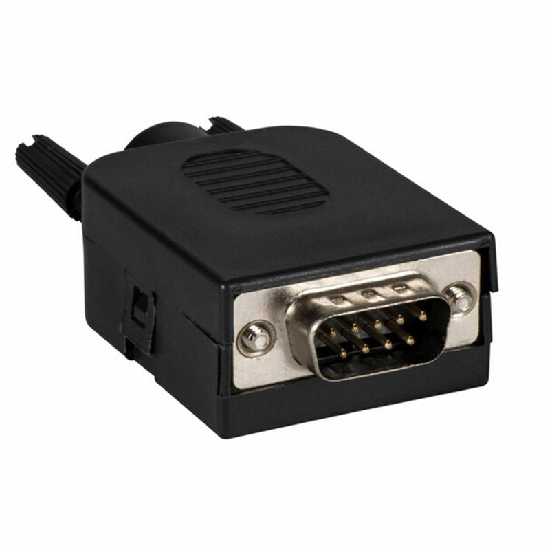 DB9 Male 9Pin D-Sub Connector solderless Terminal Board Plastic Cover screw B WF