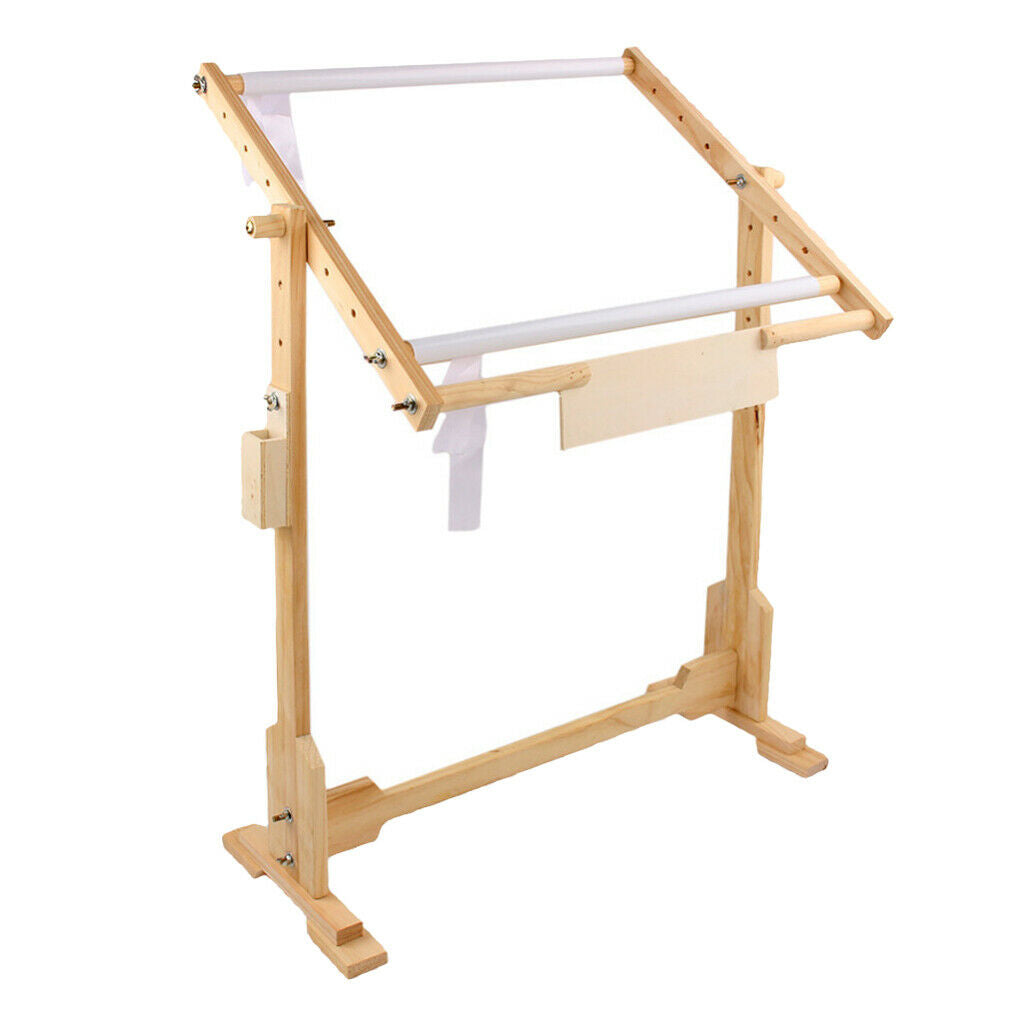 Tabletop Embroidery Hoop Lap Stand Frame Adjustable Solid Wood Cross Stitch Rack
