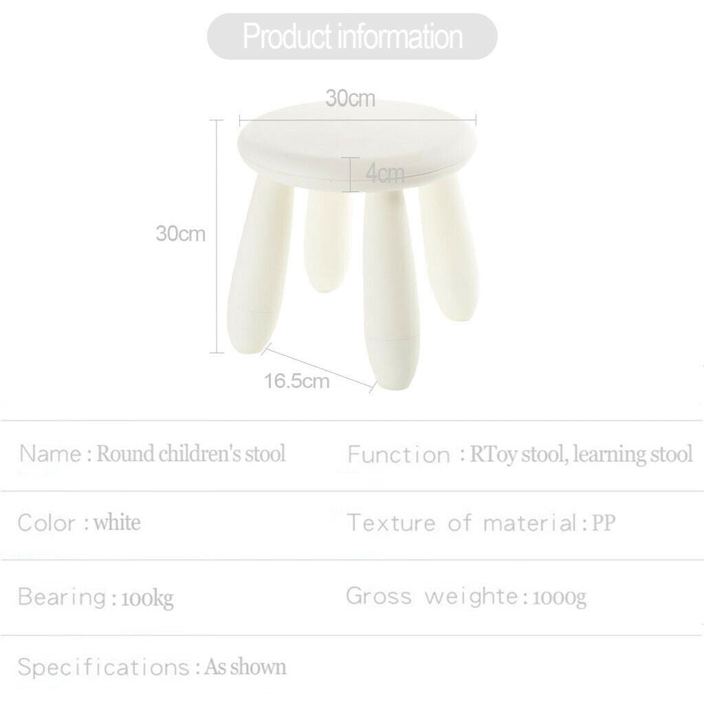 Plastic Kids Children Round Assembling Chair Furniture Chair School White