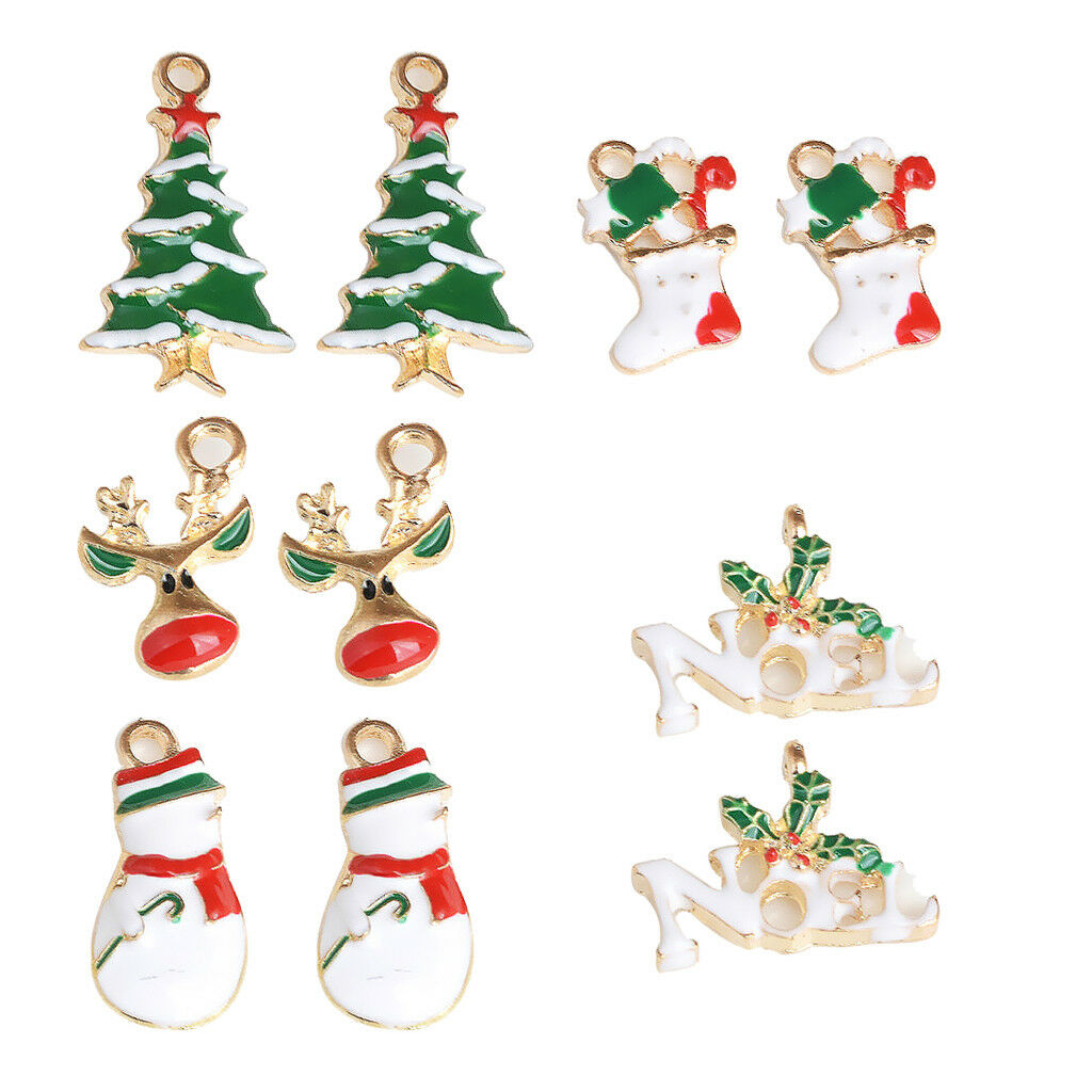 20x Christmas Charms Dangle Beads Pendant for Bracelet Jewelry Making Crafts