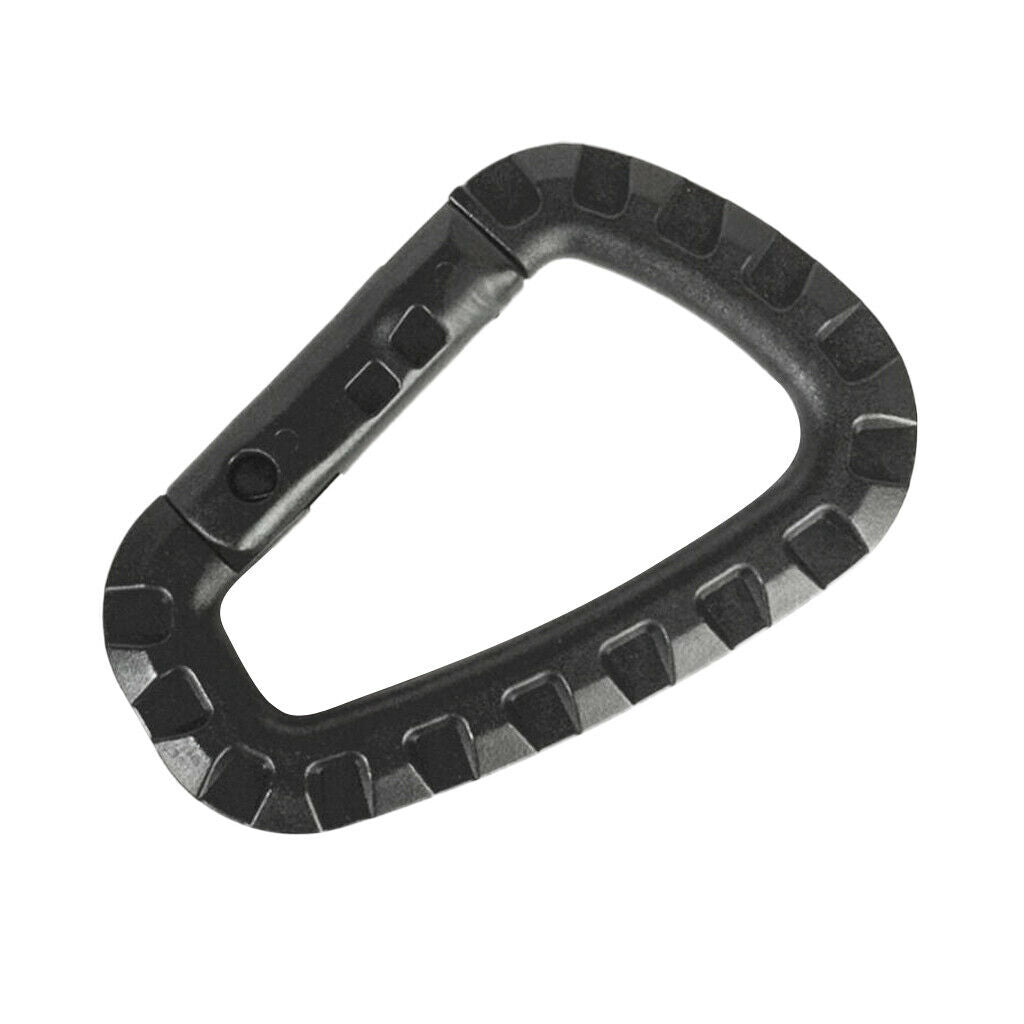 3 Pieces Carabiner Clip Keychain Outdoor Backpack Snap Hook - Black