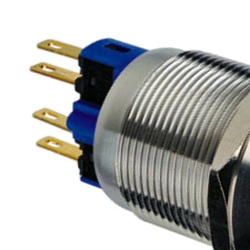 22mm 250V Falt Head Self Locking Metal Push Button Switch IP67 1NO1NC