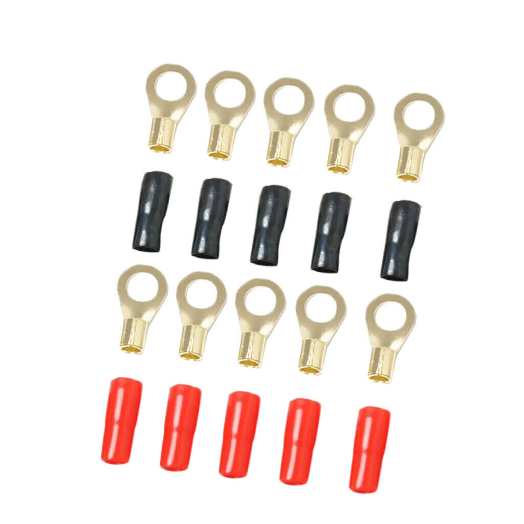 10 Pairs 8 AWG Positive/Negative &Fork Terminals Connectors Kit