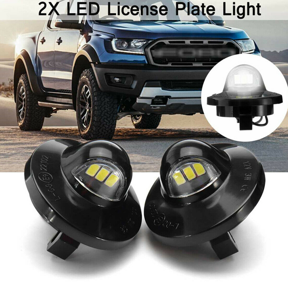 1 Pair 3W LED License Plate Light For Ford Expedition 1997-2002 F-150 1990-2014