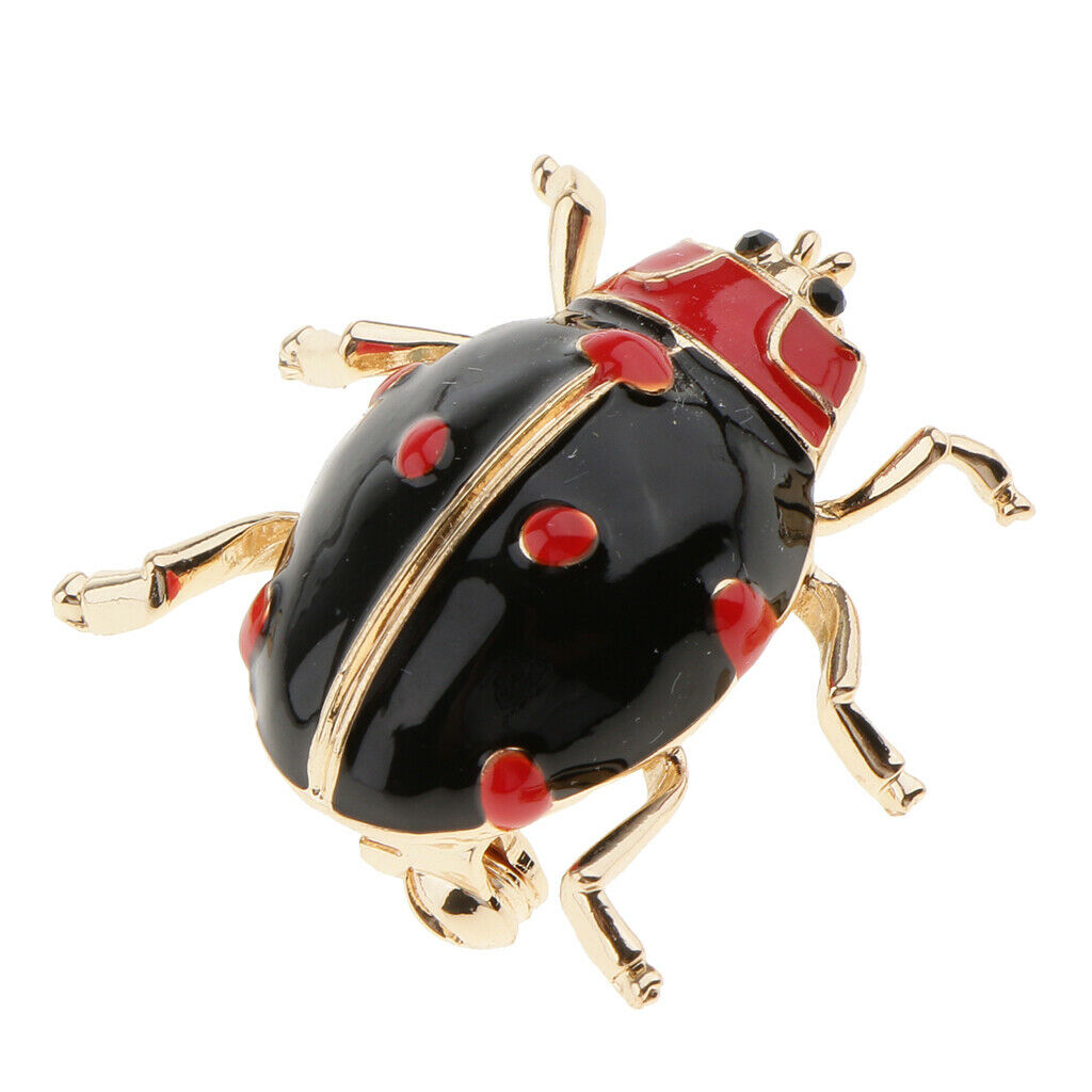 2pcs Insects Ladybug Coccinella Enamel Lapel Collar Costume Pin Brooch