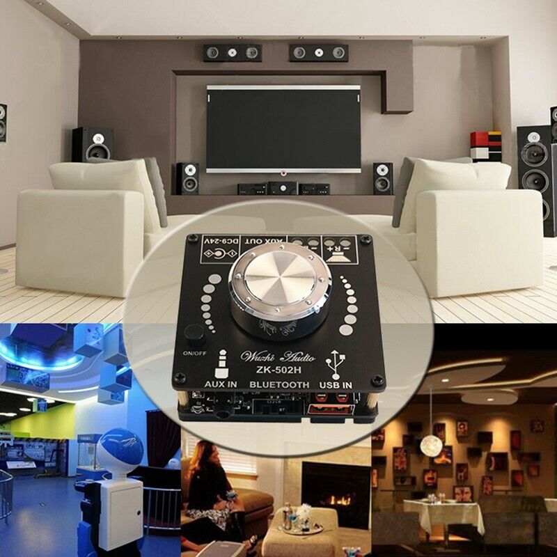 Bluetooth 5.0 Amplifier Board 100W Power High Fidelity HiFi Dual Channel StereX2
