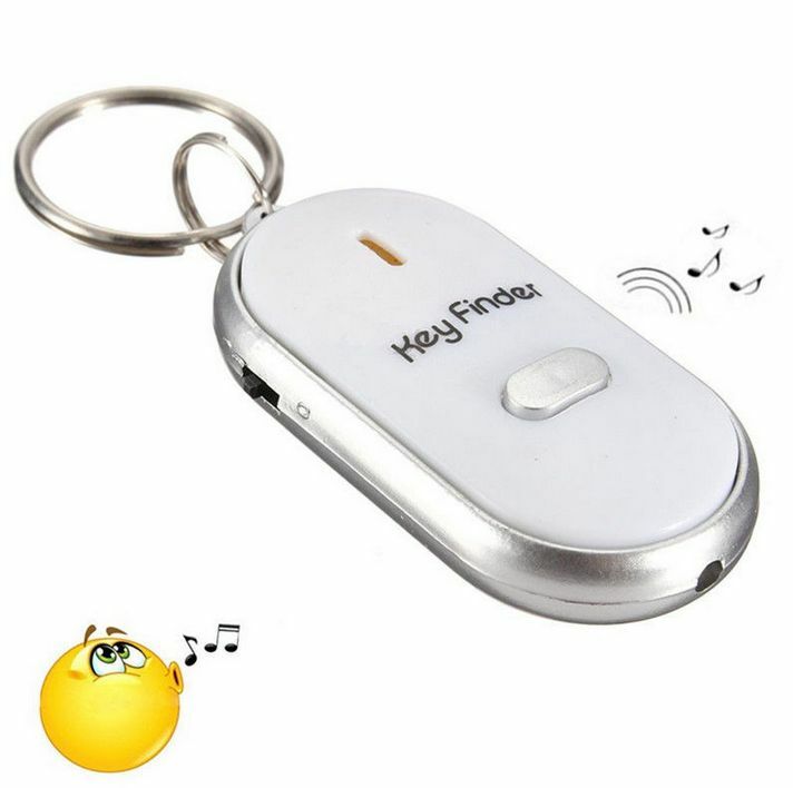 Anti-Lost Key Finder Whistle Beep Sound Control LED Torch Find Locator Keychain