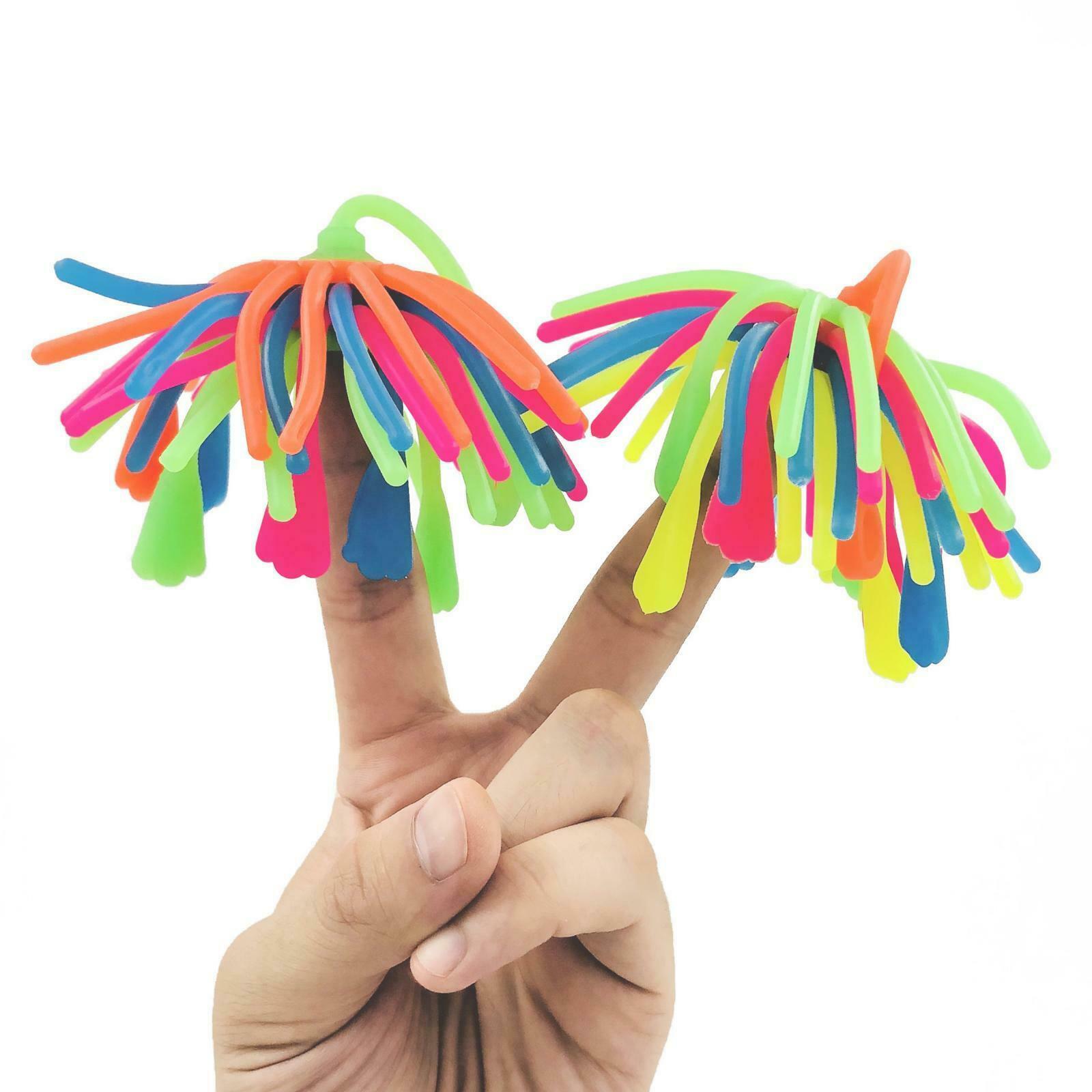 Stretchy String Noodles Ball Fidget Neon Kids Anti Stress Bouncy Ball Toys