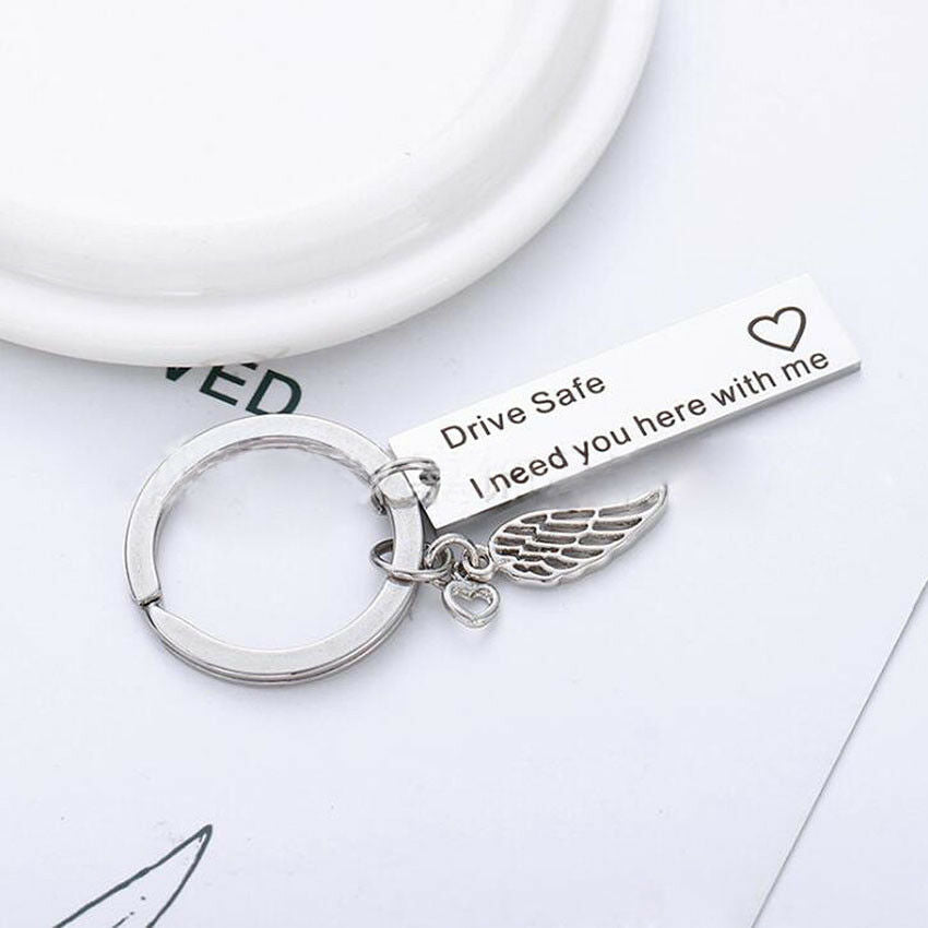 2018 Drive Safe Handsome & Beautiful I Love You Keychain Keyring Couple Gifts