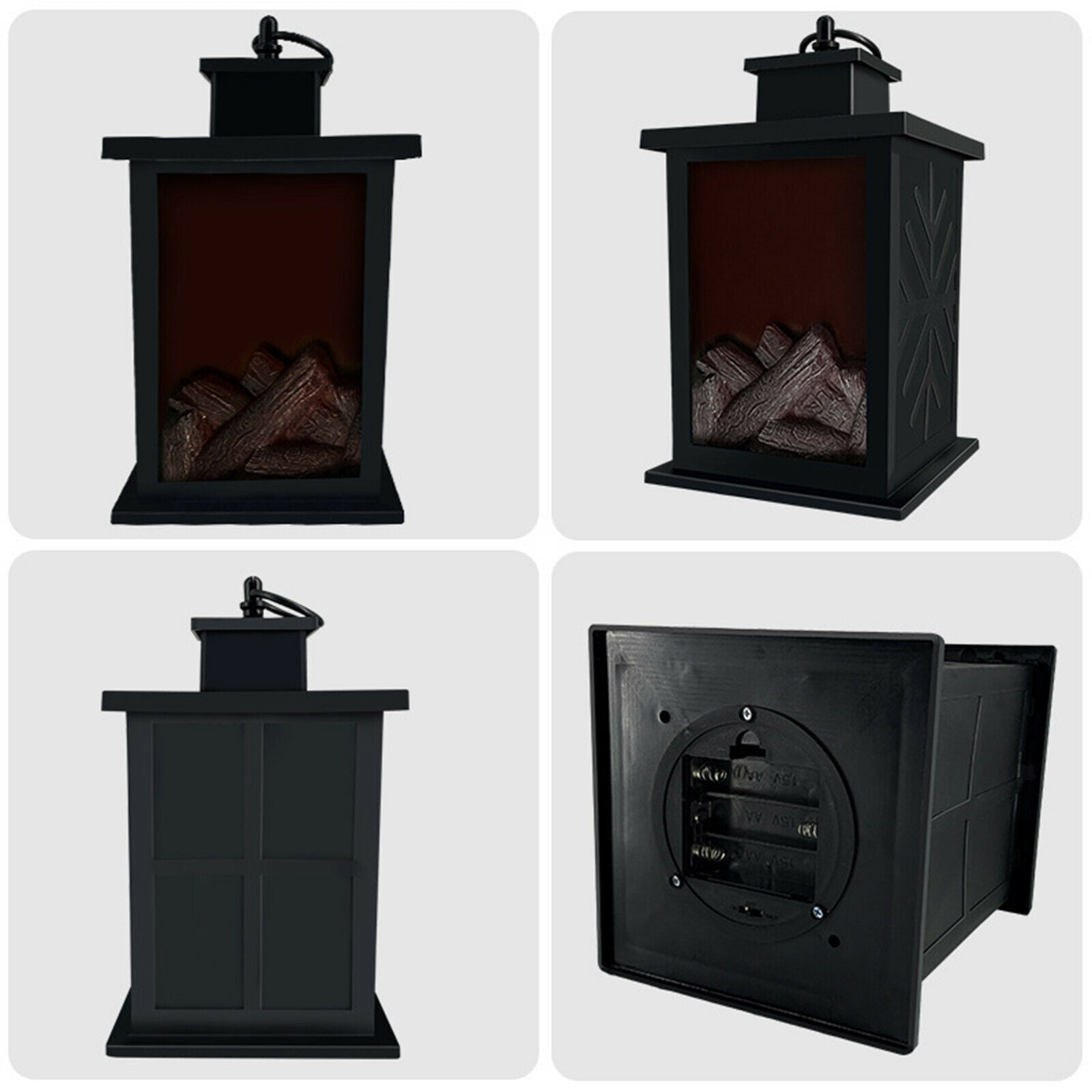 Fireplace Lantern Battery Operated LED Lights Tabletop Fireplace Lantern