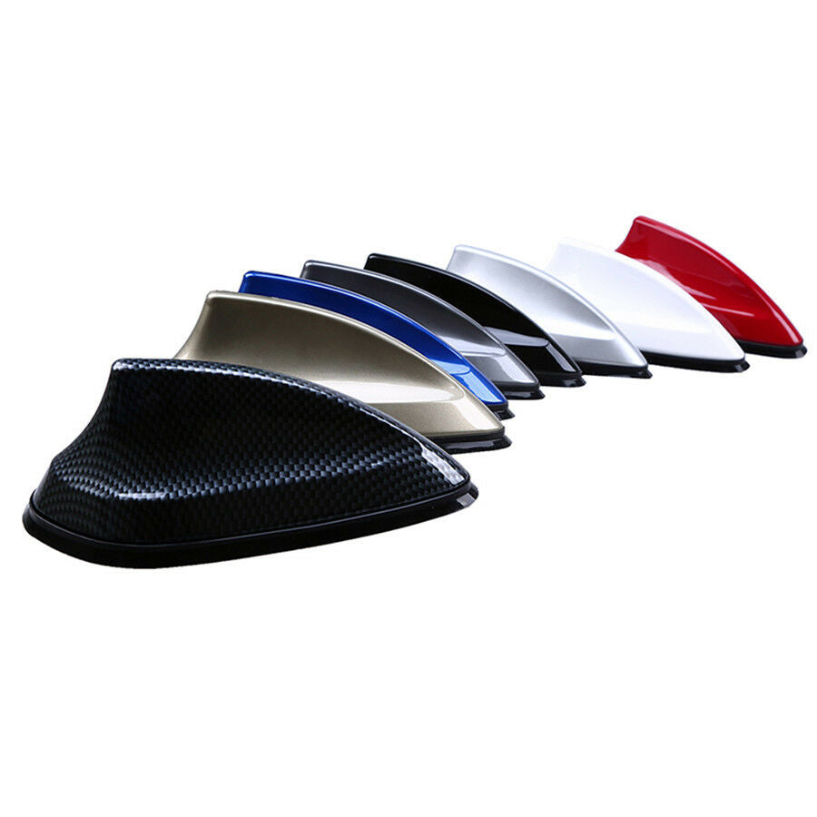 1x White Shark Fin Car Roof Aerial FM AM Radio Signal Replacement Antenna Decor
