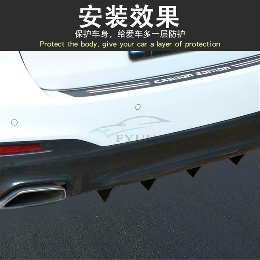 4PCS / Set Universal ABS Car Spoiler Rear Bumper Lip Shark Fin Diffuser Black