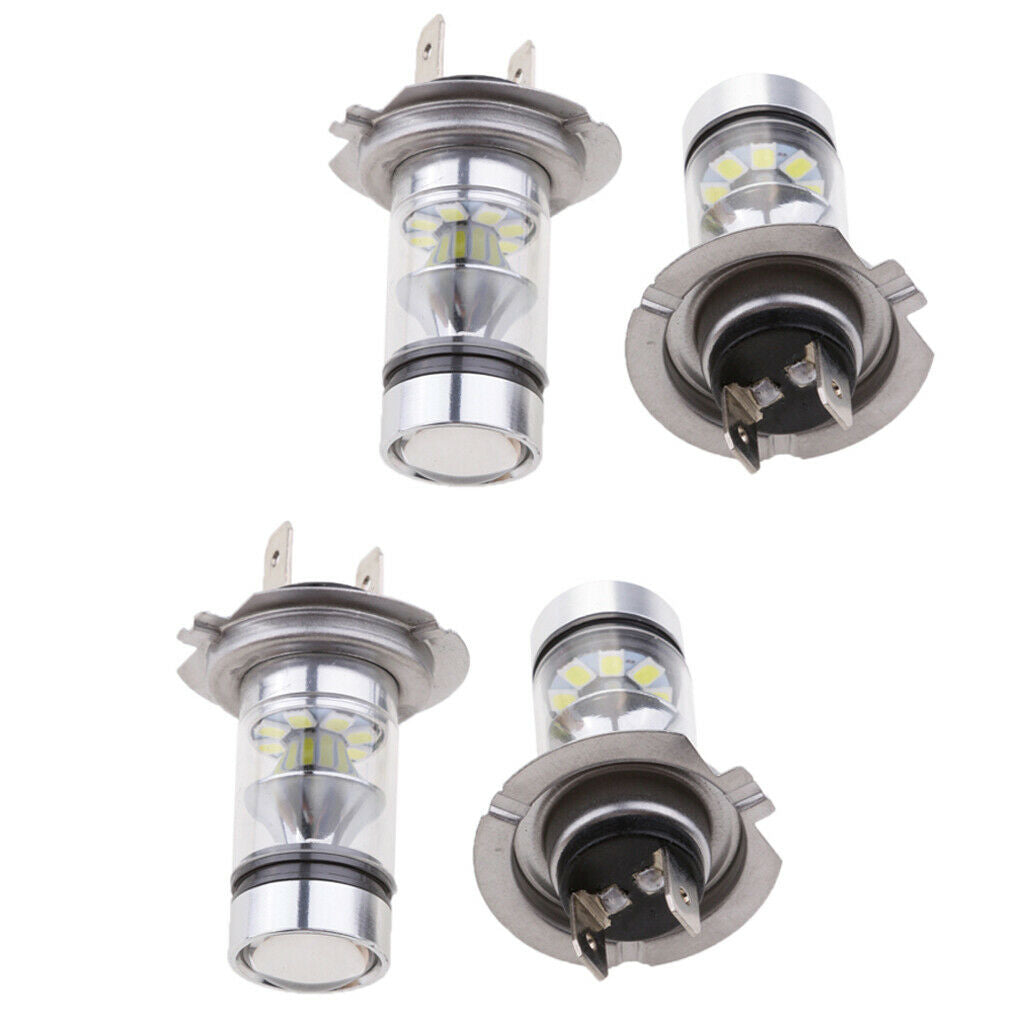 4 Pieces H7 100W Car Fog Driving Light LED Bulbs High Power White