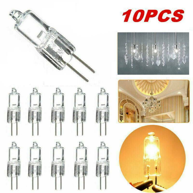 10PCS G4 12V 10W Halogen Bulb Lamp G4 Base Halogen inserted Crystal Lamp Replace